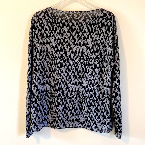 Three Dots cotton poly sheer top - Picture 7 of 7